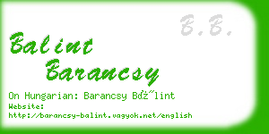 balint barancsy business card